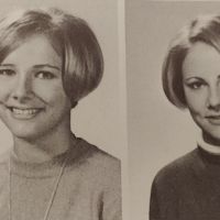 Karen on left and Sharon on right Hessman twins senior yearbook.jpg